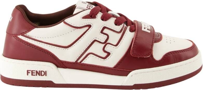 Fendi Rode Color-Block Platte Schoenen Red Dames