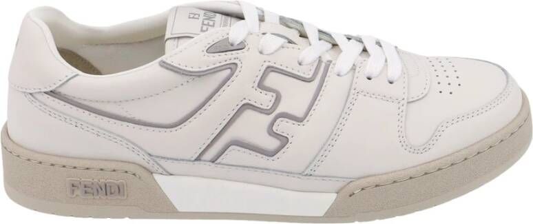 Fendi Witte Leren Sneakers White Heren
