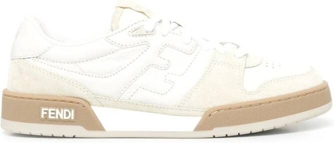 Fendi Gepaneelde Ronde Neus Veterschoenen White Heren