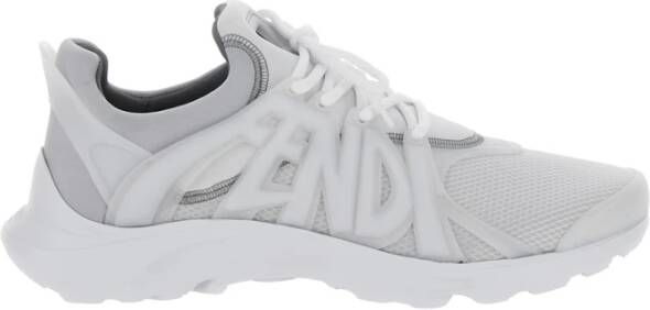Fendi Witte Runner Lettering Sneakers White Heren