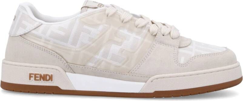Fendi Witte Sneakers FF Jacquard Suède