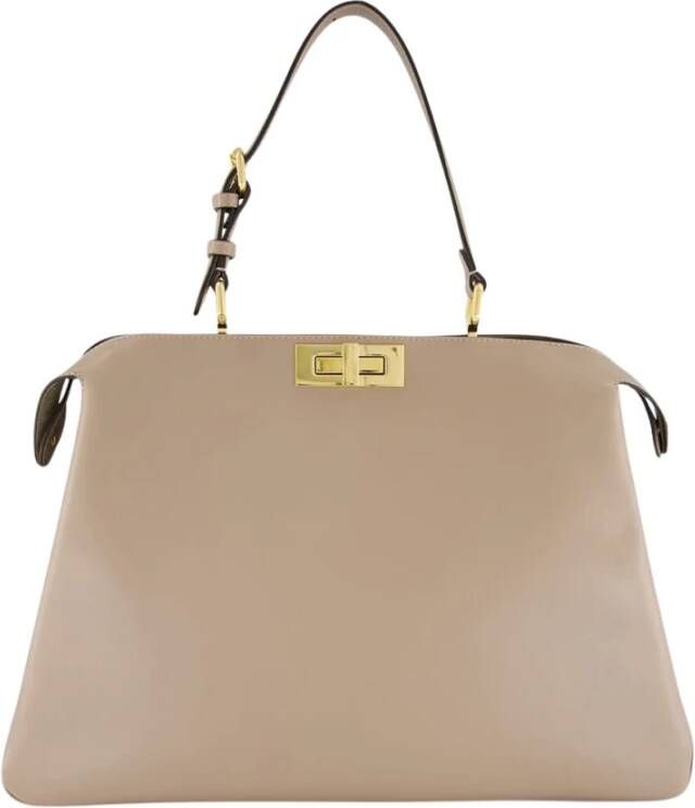 Fendi Zachte Grote Peekaboo Tas in Duif Grijs