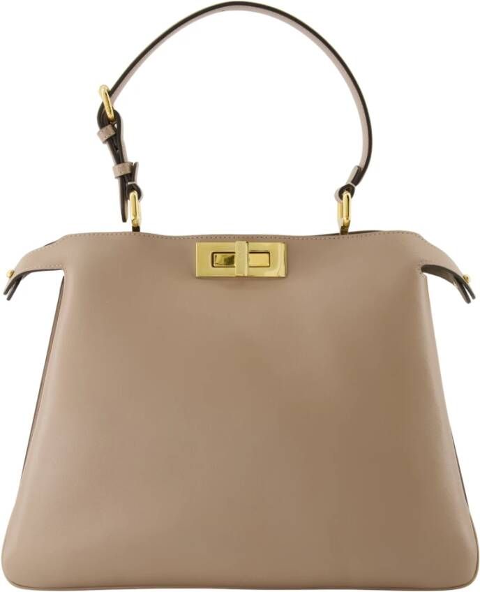 Fendi Zachte Peekaboo Beige Leren Tas