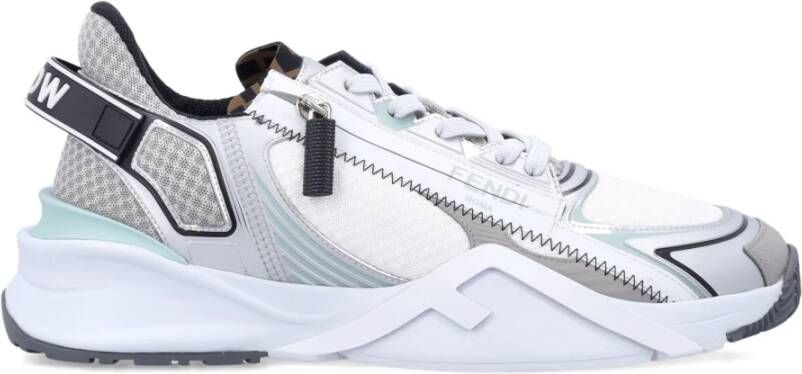 Fendi Zilveren Sneakers met Mesh Bovenwerk