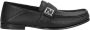 Fendi Zwarte Leren Loafers Stijlvolle Vierkante Neus - Thumbnail 1