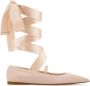 Ferragamo Ballerina`s van leer met vetersluiting - Thumbnail 1