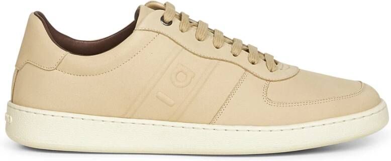Ferragamo Beige Nubuck Sneakers met Gancini Detail