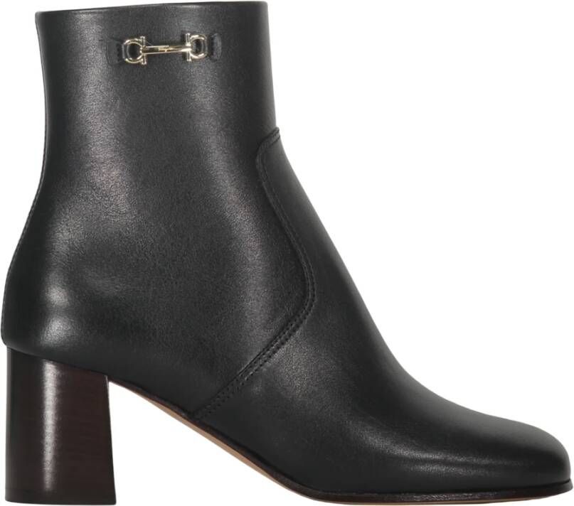 Ferragamo Blokhak Leren Enkellaarzen