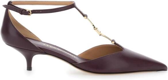Ferragamo Bordeaux pump met lage hak