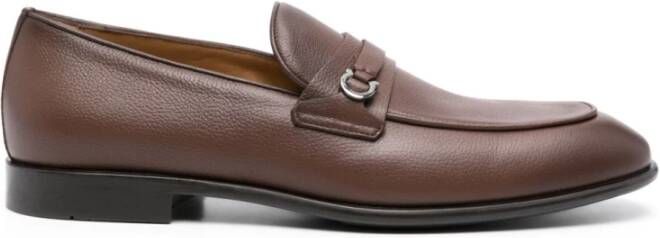 Ferragamo Bruine leren sandalen met metalen detail