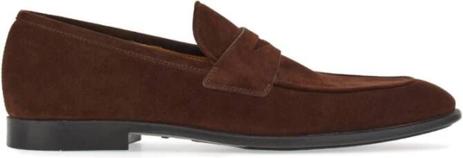 Ferragamo Bruine suède enkellaarzen met rubberen zool