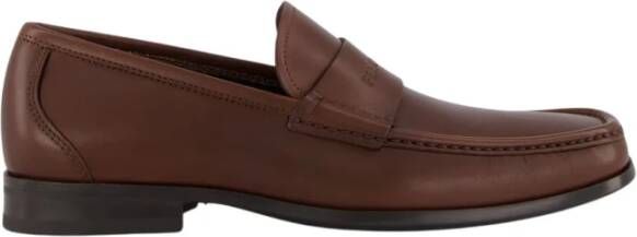 Ferragamo Cacao Leren Mocassins