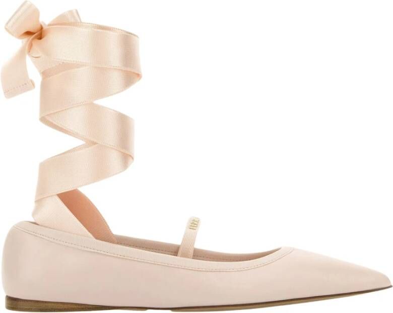 Salvatore Ferragamo Carice Ballet Shoes In Pink Leather in roze
