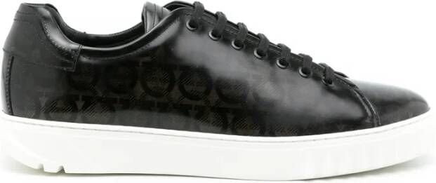 Ferragamo Cube Gancini-Print Sneakers