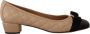 Salvatore Ferragamo Beige en Zwart Nappa Leren Pumps Schoenen Beige Dames - Thumbnail 1