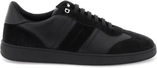 Salvatore Ferragamo Zwarte Logo-Debossed Sneakers Black Heren