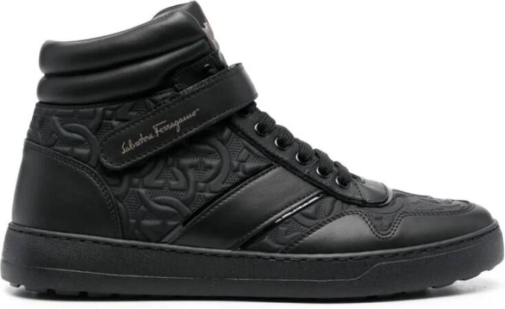 Ferragamo Embossed Hi-Top Sneakers