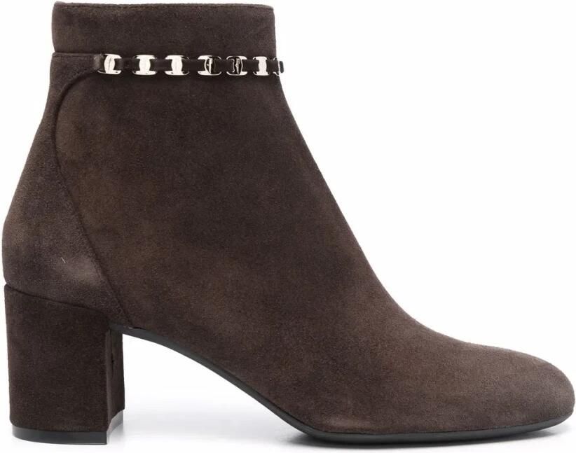 Ferragamo 75mm Ghila Suede Enkellaarsjes