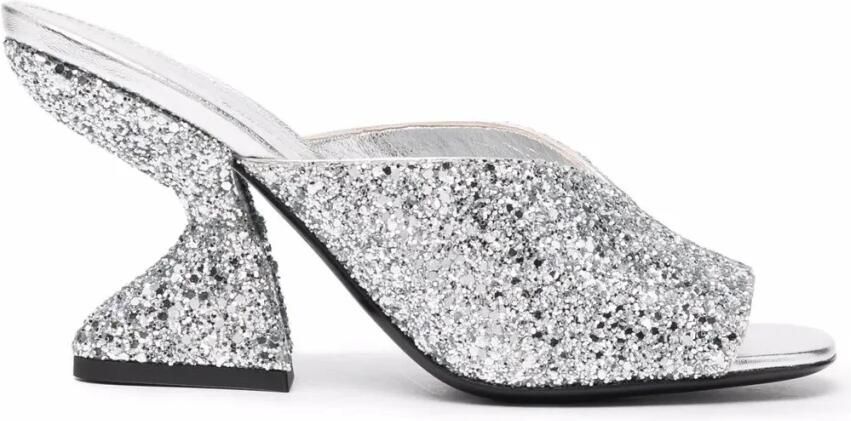 Ferragamo 80Mm Sansu Metallic Glitter Sandalen