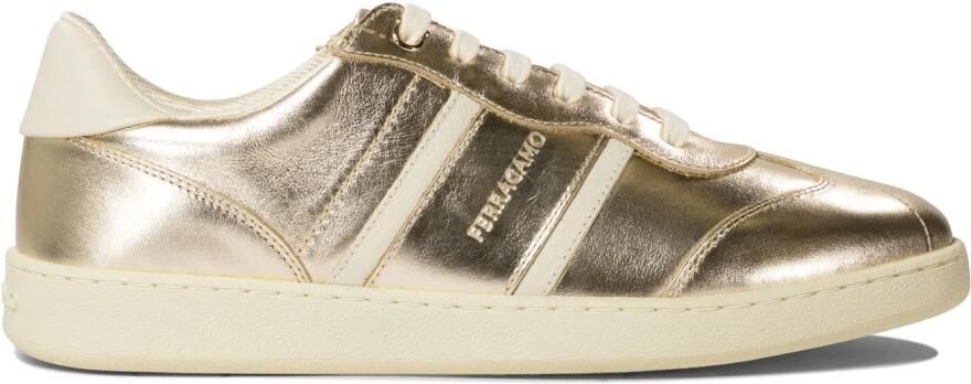 Ferragamo Gouden Sneakers Vintage Stijl Aw24