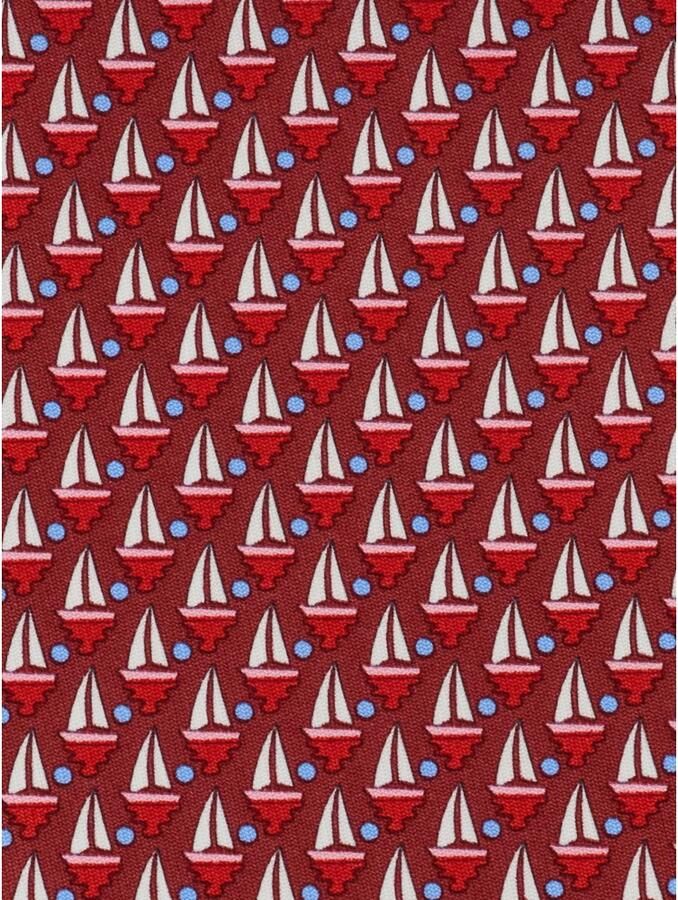 Ferragamo Alba Zijden Stropdas met Zeilbootprint