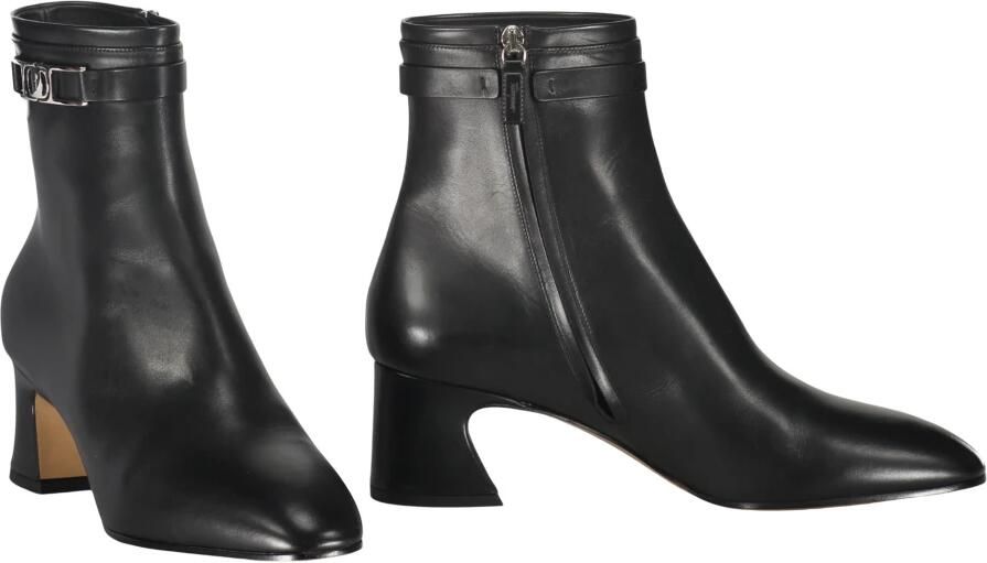 Ferragamo Amandel Teen Leren Enkellaarzen