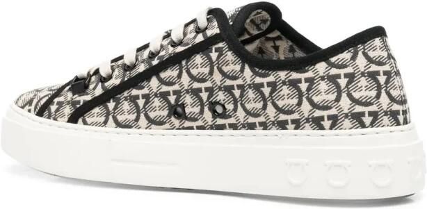 Ferragamo Anson Gancini-Jacquard Sneakers - Foto 2