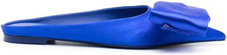 Ferragamo Asymmetric Bow Satin Mules