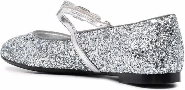 Ferragamo Ballerina's met Strik en Glitter