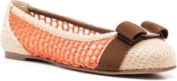 Ferragamo Ballerina's met strikdetail en vlechtwerk - Foto 2