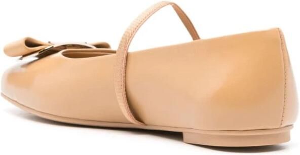Salvatore Ferragamo Kameel Leren Ballerina Schoenen Brown Dames - Foto 2