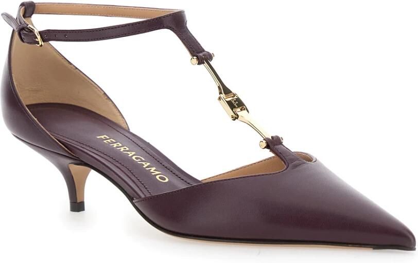 Ferragamo Bordeaux pump met lage hak