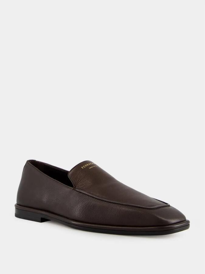 Ferragamo Bruine Hammered Loafers