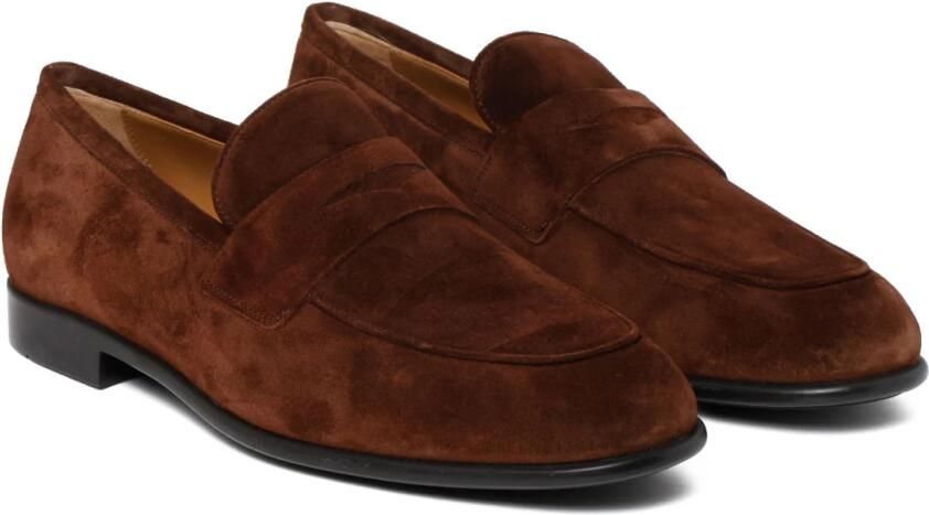Ferragamo Bruine Penny Loafers met Gekruiste Band - Foto 2