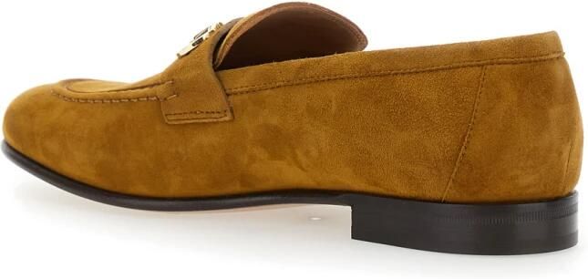 Ferragamo Bruine Platte Mocassino Schoenen Lage Hak - Foto 3
