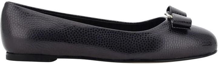 Salvatore Ferragamo Zwarte Leren Ballerina Schoenen Black Dames