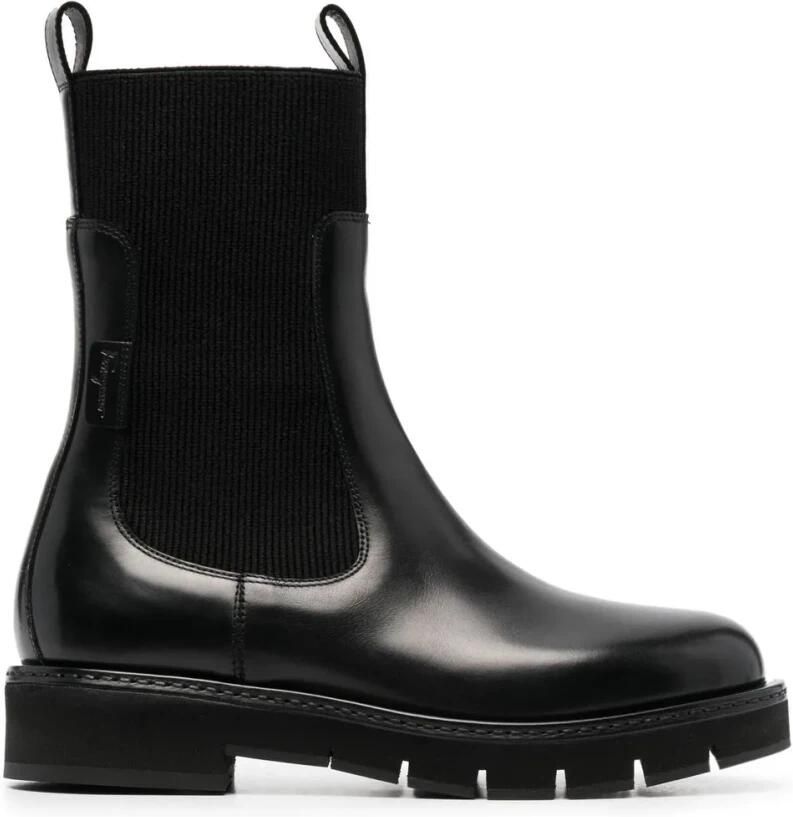 Ferragamo Chelsea boots van leer met gekartelde zool