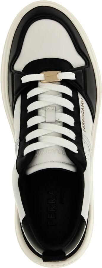 Salvatore Ferragamo Tweekleurige leren sneakers met logo White Heren - Foto 2