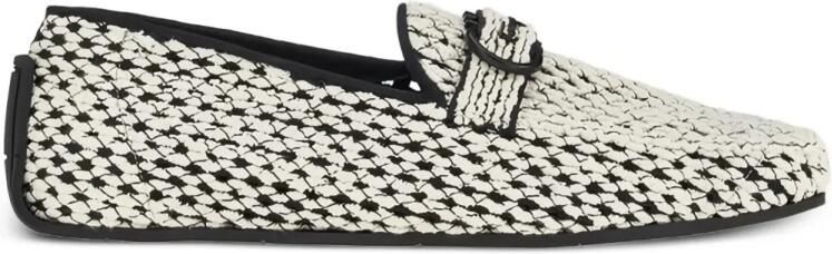 Ferragamo Driver Woven Buckle Loafers