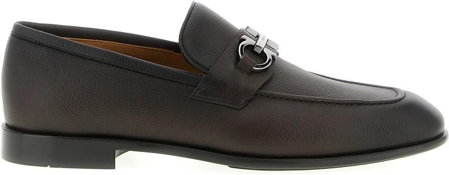 Salvatore Ferragamo Loafers van gehamerd leer met Gancini-detail Brown Heren - Foto 2