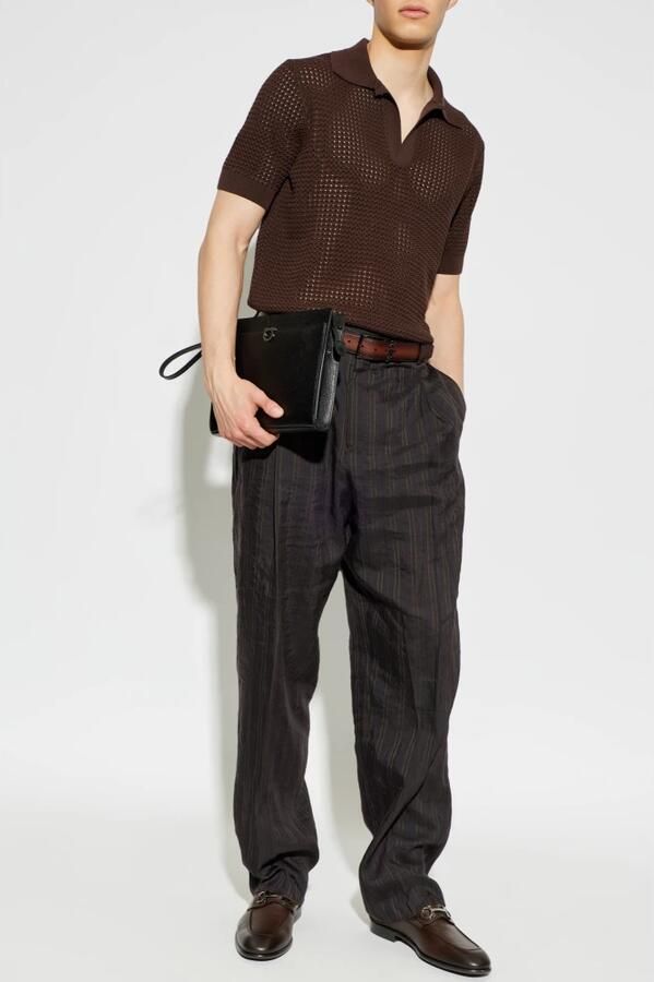 Salvatore Ferragamo Bruin Leren Loafers Slip-on Stijl Brown Heren - Foto 3