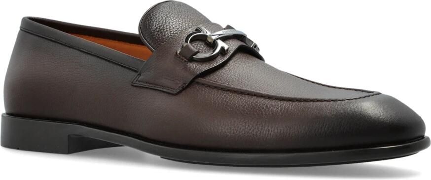 Salvatore Ferragamo Bruin Leren Loafers Slip-on Stijl Brown Heren - Foto 5