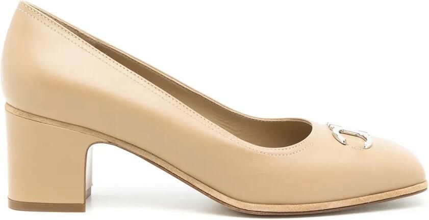 Ferragamo Gancini 55M Square-Toe Pumps