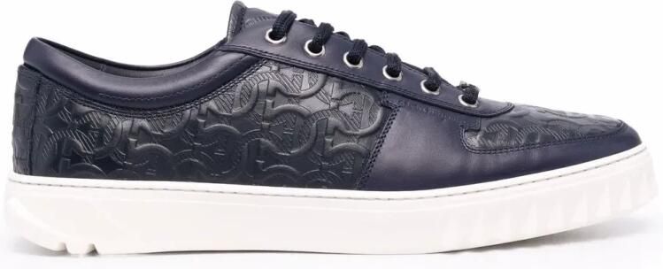 Ferragamo Gancini-Embossed Leather Sneakers