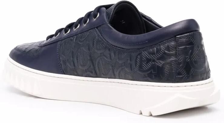 Ferragamo Gancini-Embossed Leather Sneakers - Foto 2