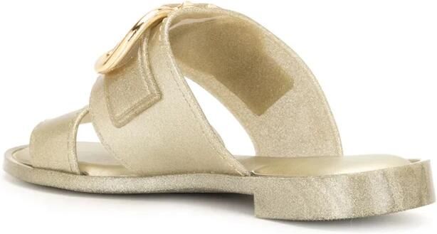 Ferragamo Gancini Metallic Flat Sandals - Foto 2