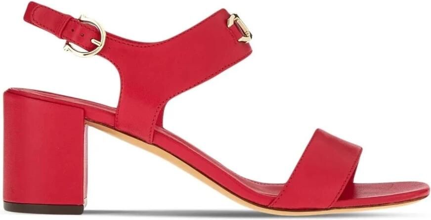 Ferragamo Gancini-Plaque Block-Heel Sandalen