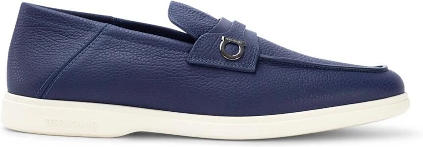 Ferragamo Gancini Plaque Leather Loafers