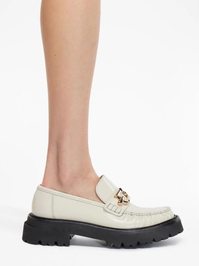 Salvatore Ferragamo Witte Gancini-Plaque Leren Loafers White Dames - Foto 2