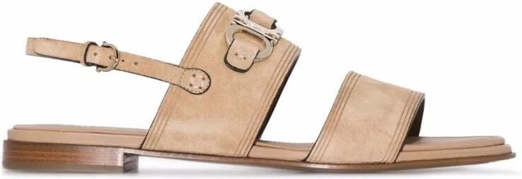 Ferragamo Gancini-Plaque Suede Sandalen - Foto 2